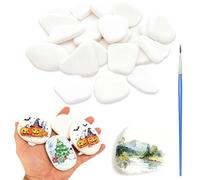 HuaCommerce 18 pietre piatte per pittura, ciottoli naturali 3-8 cm per progetti artistici fai da te, pittura creativa per bambini e adulti, ideali per idee artigianali, decorazione casa, decorazione