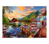 HUADADA Puzzle 1000 Pezzi, Puzzle Impossibili, Puzzle Adulti, Puzzle Arte per Adulti, Puzzle Paesaggi Giochi Rilassamento e Intelligence, Puzzle per Gioco Familiare, Puzzle Regalo, Lago delle Canoe