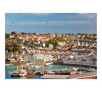 HUADADA Puzzle da 1000 pezzi Brixham Port - Puzzle paesaggistico per adulti, 1000 pezzi, puzzle premium con vista pittoresca città portuale, amanti del puzzle