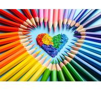 HUADADA Puzzle da 1000 pezzi, puzzle per adulti, puzzle impossibili, gioco di abilità per tutta la famiglia, puzzle colorato, matite colorate, decorazione per la casa.