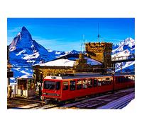 HUADADA Puzzle per adulti Puzzle da 1000 pezzi per puzzle per adulti 1000 pezzi per adulti Gioco impegnativo (Stazione ferroviaria di Gornergrat, Svizzera)