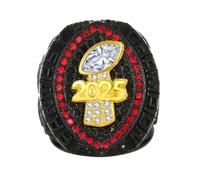 Huadafun Anello Campione Fantasy Football 2025 con Scatola Espositiva - Replica Trofeo FFL League, Souvenir Rugby e Calcio, Regalo per Fan, Amici, Famiglia e Collezionisti,Rosso,9#