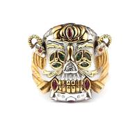 Huadafun Expendables Anello Portafortuna Teschio Rame Biker - Design Vintage Gotico | Anello Uomo Stile Moto, Regalo Halloween e Oggetto da Collezione Rock,Z+3