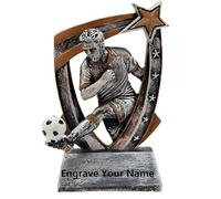 Huadafun Trofeo di Calcio Personalizzato - Statuetta in Resina Football Star per Man of The Match, Competizioni Giovanili & Scolastiche con Incisione Gratuita