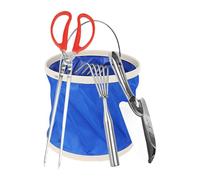 HuadaXtai 1 Pezzo Secchiello da Spiaggia Pieghevole Secchio Multiuso Portatile Giocattolo per Sabbia Bambini in Tessuto Impermeabile Adatto per Pesca Campeggio, 4 Set