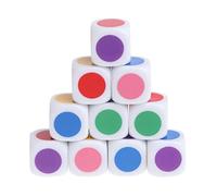 HuadaXtai 10 Dadi a Sei Facce da 16 Mm, Vuoti su Ogni Lato, per L'insegnamento dei Dadi in Plastica, Multicolore