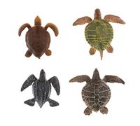 HuadaXtai 4 Pezzi Figure Animali Marini Tartarughe Dettagliate Realistiche Plastica Giocattolo Educativo Adatto per Bagnetto Regalo Bambini, Multicolore, 5 cm