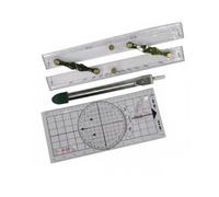 HuadaXtai 4 Pezzi Navigation Ruler Kit con Regolo Trasparente Metallico Tavola Plotting Strumenti per Calcolo Percorsi E Allineamento Adatto a Studenti Appassionati Pianificazione Cartografica