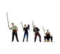 HuadaXtai 4pcs 1/64 Scala Figura da Pesca Modello di Persone per Micro Paesaggi