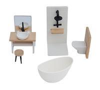 HuadaXtai 5 Pezzi 1/12 Set da Bagno per casa delle Bambole, Toilette, Ornamenti Classici, Kit di mobili in Miniatura