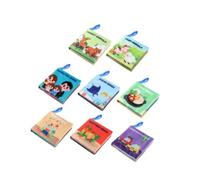 HuadaXtai 8 pezzi di libri di stoffa per bambini giocattolo per neonati libri sensoriali giocattolo per bambini da 0 a 12 mesi, Dimensioni:
