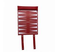 HuadaXtai Backgammon Pieghevole Tavola Gioco Scacchiera Valigetta Set da Tavolo Compatto in Similpelle con Cerniera E Cinghie a Pressione per Chiusura Sicura, Rosso, Rosso