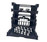 HuadaXtai Base espositiva ad Incastro, Modello di Garage per riporre Giocattoli, Base espositiva con Minifigure, Nero, 16.5x11.5x16.5 Cm