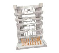 HuadaXtai Base espositiva ad Incastro, Modello di Garage per riporre Giocattoli, Base espositiva con Minifigure, Bianco, 16.5x11.5x21.5 Cm