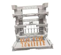 HuadaXtai Base espositiva ad Incastro, Modello di Garage per riporre Giocattoli, Base espositiva con Minifigure, Bianco, 16.5x11.5x16.5 Cm