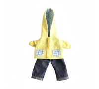 HuadaXtai Bjd Doll Outfit Abbigliamento Bambola Set Completo Giacca Cappuccio Gialla Pantaloni Coordinati Vestiti Miniatura Accessori Collezione Tessuto, Plaid Blu+Jeans