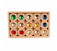 HuadaXtai Blocchi di Costruzione per Bambini con Pietre Traslucide E Base Rettangolare per Gioco di Luce E Colore Adatti per Coordinazione Occhio Mano E, 15PCS Round Gem