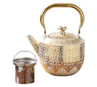 HuadaXtai Bollitore Da Tè Da 1,6 L, Accessori Dorati con Infusore, Regali Robusti, Barattolo a Bocca Grande per Cucina Domestica, Feste, Ristoranti