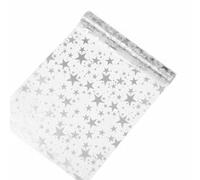 HuadaXtai Celebration Runner Runner Tavolo Centrotavola Striscia Decorativa Rete Trasparente Poliestere Motivo Stelle Luminoso Elegante E Leggero Adatto per, 28cm 1000cm, Argento