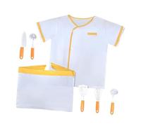 HuadaXtai Costume da Chef per Bambini, Set da Cucina per Bambini dai 3 Anni in su, Regalo di Compleanno