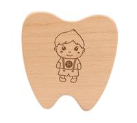 HuadaXtai Custodia per Il Contenitore Dei Denti per Bambini in Legno, Ideale per Shower E Perduto, Ragazzo, Taglia unica bambino