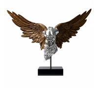 HuadaXtai Decorazione Torso Alato con Scolpite in Marmo con Supporto Robusto E Base per Pezzo Soggiorno Ingresso Scaffale E Ambiente di Rappresentanza, Argento