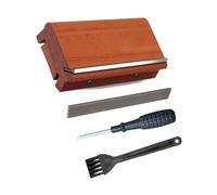 HuadaXtai File di Beveling di Guitar End 3 23 35 Gradi Premium 3 in 1 Luthier Tools Guitar Bass End Dret per La Profilazione Dei Bordi, Marrone