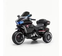 HuadaXtai Giocattolo Elettrico a Forma di per Bambini con Tre Ruote E re Doppio 12V con Controllo Superficie con Sella Imbottita, Nero Laccato, Style to 1