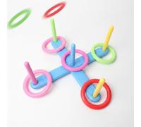 HuadaXtai Gioco Lancio Anelli Bambini Gioco Anelli Set Bersaglio Base Bastoni Plastica Non Tossica Educativo Concentrazione Smontaggio Rapido Adatto a Incontri, Rosso