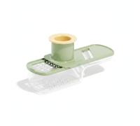HuadaXtai Kitchen Vegetable Cutter Tritaverdure Affettatrice Mandolina Grattugia con Protezione Dita E Vaschetta in Acciaio Inox Pet Adatta per Preparazioni Alimentari a Casa, Array, Verde