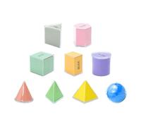 HuadaXtai Modelli di Forme Geometriche 3D, Solidi Geometrici, Giocattolo, Giocattoli Educativi Trasparenti, Blocchi di Forme per La Casa, 9 Pezzi, Taglia unica bambino