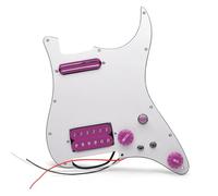 HuadaXtai Music Pickup Panel Piastra Battipenna Precablaggio Set Humbucker Mini Humbucker con Poli Alnico 5 Pannello in PVC Selettore Tre Posizioni, Viola