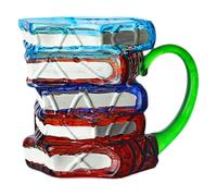 HuadaXtai Pila di Libri, Tazza da caffè, Articoli per La Lettura, Accessori per Amanti della Letteratura, Manico Verde