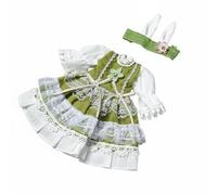 HuadaXtai Principessa per Bambola Snodabile 30cm con Vestito Romantico in Tessuto Morbido E Dettagli Floreali Accessori Inclusi per Un Look Adatto per attività, Vestito Coniglio Verde