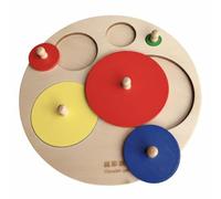 HuadaXtai Puzzle Educativo in Legno per Bambini Gioco di Forme E Colori Rompicapo con Manopole Facili da Afferrare Tavola Sensoriale per Presa a Pinza Adatto a, Pannello+Manigli Rotondo