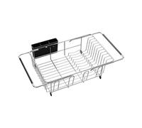 HuadaXtai Scolapiatti da lavandino, scolapiatti regolabile, sospeso, compatto, multifunzionale, moderno, in acciaio al carbonio