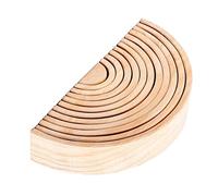 HuadaXtai Set di 12 Blocchi Impilabili per Bambini, in Legno Naturale, per Lo Sviluppo Sensoriale E Motorio, Adatto Ai più Piccoli E alla Stanza dei Giochi, B