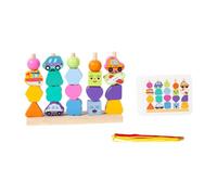 HuadaXtai Set di Giocattoli con Perline di Legno per Il Gioco Creativo E Lo Sviluppo Delle Abilità Nei Bambini, Trasporto, Taglia unica bambino