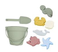 HuadaXtai Set di Giocattoli Secchiello da Spiaggia per Bambini, Maschi E, Set da Gioco con Sabbia, Creature Marine, Design Leggero in Silicone, Incoragg, Verde