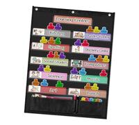 HuadaXtai Tabellone Tascabile Materiale Educativo Tabella di Programmazione Organizzatore Sospeso Supporto Visivo per Lezioni Adatto per Risorse Scolastiche E a, Nero