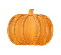 HuadaXtai Vassoio Snack a Forma di Zucca per Halloween in Legno per Patatine Dolci E Frutta Fresca Adatto per Riunioni Familiari, L