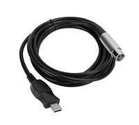 HuadZhylyx Cavo di collegamento per microfono da USB a XLR, adattatore per microfono con guadagno di 20 dB e spia luminosa rossa, cavo audio digitale plug-and-play da 3 metri per la