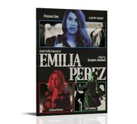 HUAEYWQBERRH Emilia Pérez - Poster decorativo da parete per soggiorno, camera da letto, 50 x 75 cm, stile cornice
