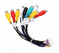 Huairdum 20 Pin Autoradio Cablaggio con 9 Spine, Cavo 18,5 Cm | Kit connettori CVBS AUX SUB MIC per unità principali da 7 pollici, 9 pollici e 10 pollici