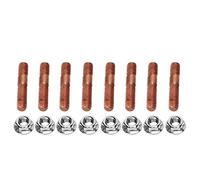 Huairdum Kit Bulloni Filettati M8 1.25 da 8 Pezzi, Hardware Collettore Ad Alta Pressione in Lega, Kit Bulloni Prigionieri M8 8 Mm con Funzione Turbocompressore, Ideale per le Prestazioni del Motore