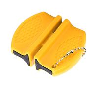 Huairdum Mini Affilacoltelli Portatile, Affilacoltelli Bifacciale in Carburo e Ceramica, Antiscivolo con Catena a Gancio, Ideale per Forbici da Cucina e da Esterno (YELLOW)