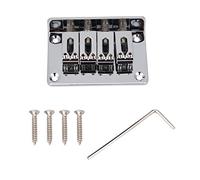 Huairdum Ponte Fisso a 4 Corde, Materiale Metallico Resistente e Solido con Un Design Elegante e 4 Ponti a Sella per Sigarette Chitarre elettriche Ukulele Basso(#2)