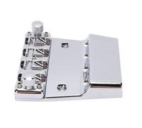 Huairdum Ponte per Basso, Ponte a 4 Corde in Lega di Zinco Placcato Cromo, Gruppo Selle Regolabili con 4 Viti e Chiavi da 2 L, Adatto per Bassi