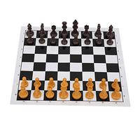 Huairdum Set di Scacchi Internazionale 2 in 1 in Plastica Pieghevole, Gioco da Tavolo da Viaggio Portatile, Set da Gioco con Custodia con Design Compatto, Ideale per Bambini, Adulti e Feste in