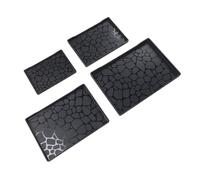 Huairdum Set di Vassoi da Portata in Plastica da 4 Pezzi, Organizer Leggero e Multiuso, Piatti da per Frutta e Snack con Fondo Antiscivolo, Ideali per l'home Office all'aperto (BLACK)